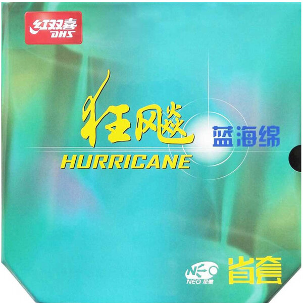 DHS Belag Neo Hurricane 3 Provincial 39° Blue Sponge schwarz 2,1 mm