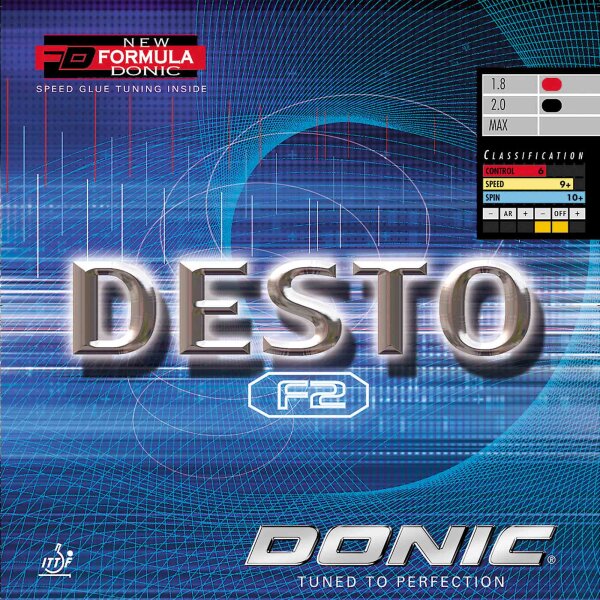 DONIC Belag Desto F2 rot 1,8 mm