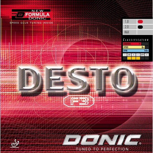 DONIC Belag Desto F3 schwarz 1,8 mm