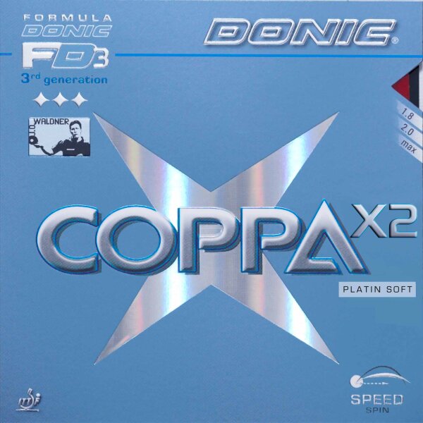 DONIC Belag Coppa X2 Platin Soft schwarz 1,8 mm